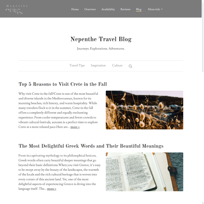 Nepenthe Travel Blog